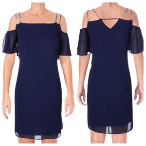 NWT MSK Embellished Cold Shoulder Dress, 12